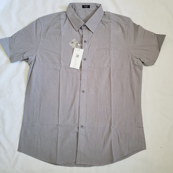 COOFANDY Men's Regular-Fit Short-Sleeve Cotton Linen Shirt Casual Button-Down - Picture 1 of 12